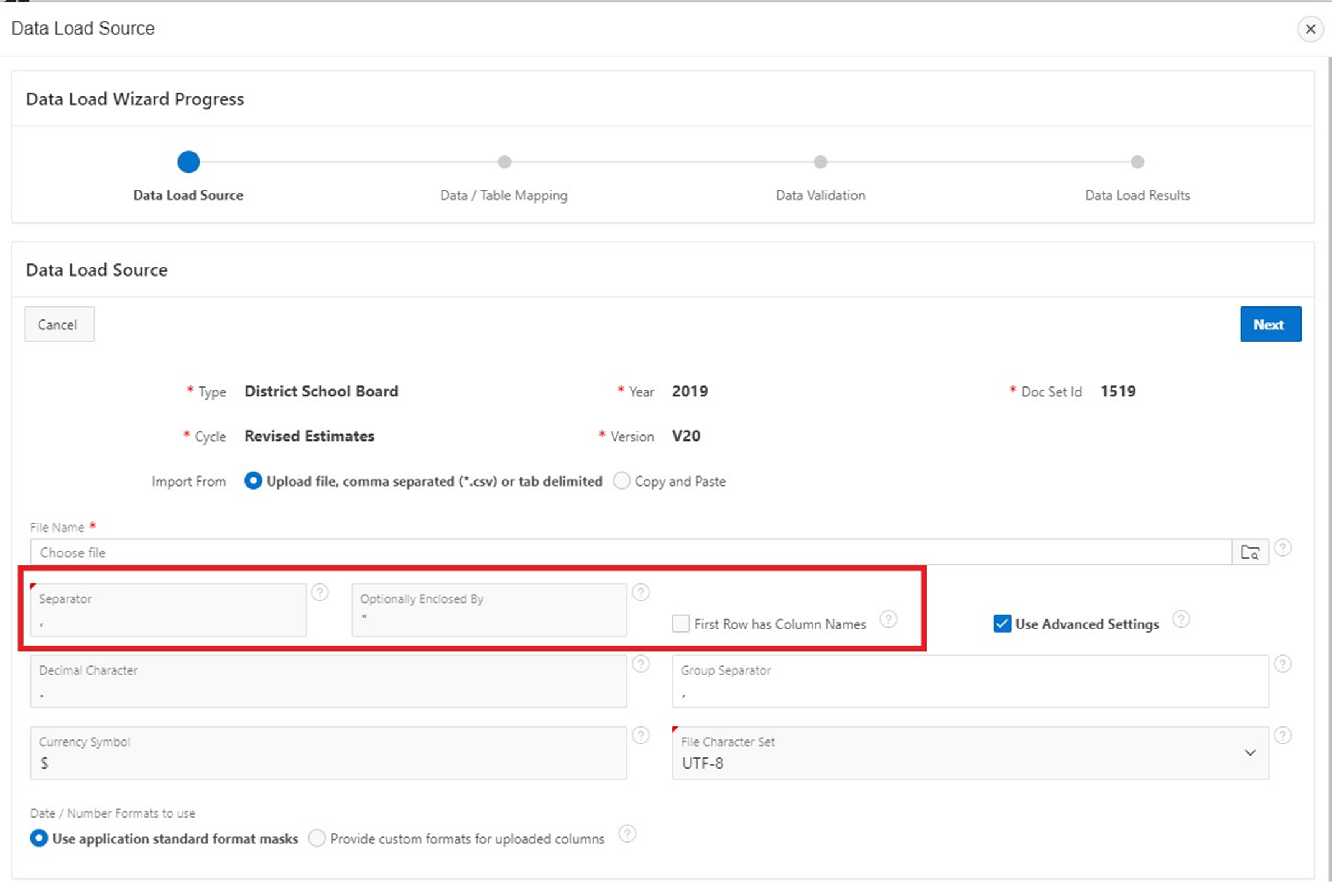 Loading Legacy CSV